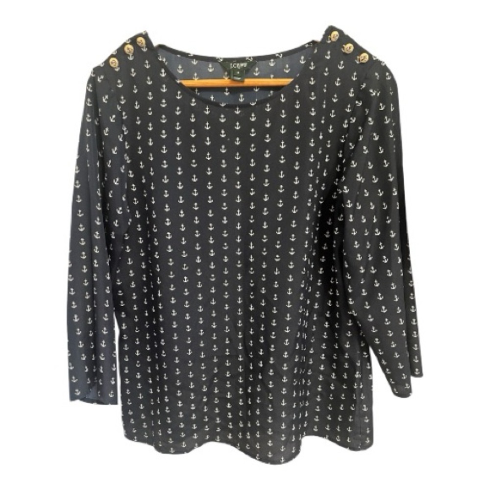 J. Crew Anchor Dark Blue Women’s Shirt Size M